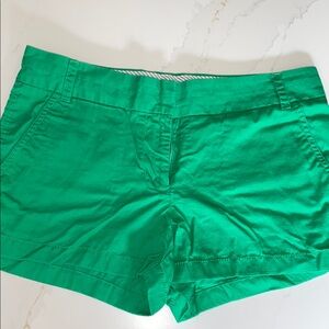 J. Crew 3” inseam Kelly Green 100% cotton chino Shorts 6